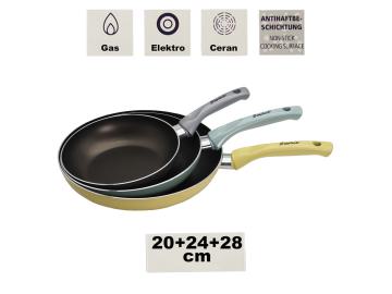 Pfanne Bratpfanne Aluminium Pfannenset Set Antihaft 3 Grössen ø20-ø24-ø28cm